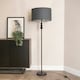 image 2 of ValueLights Marissa Black Stacked Ball Floor Lamp with Charcoal with Chrome Inner Lamp Shade and LED Bulb