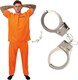 image 1 of Orange Prisoner Costume with Handcuffs | Orange | XL