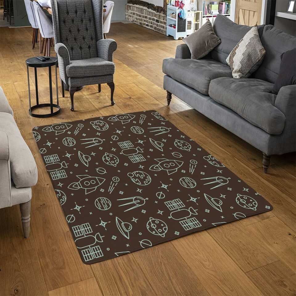 image 1 of Planets and stars (Rug) Brown | Medium: 80x150cm