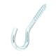 image 2 of Securit Zinc Plated Screw Hook (Pack Of 4) - Silver - 55mm
