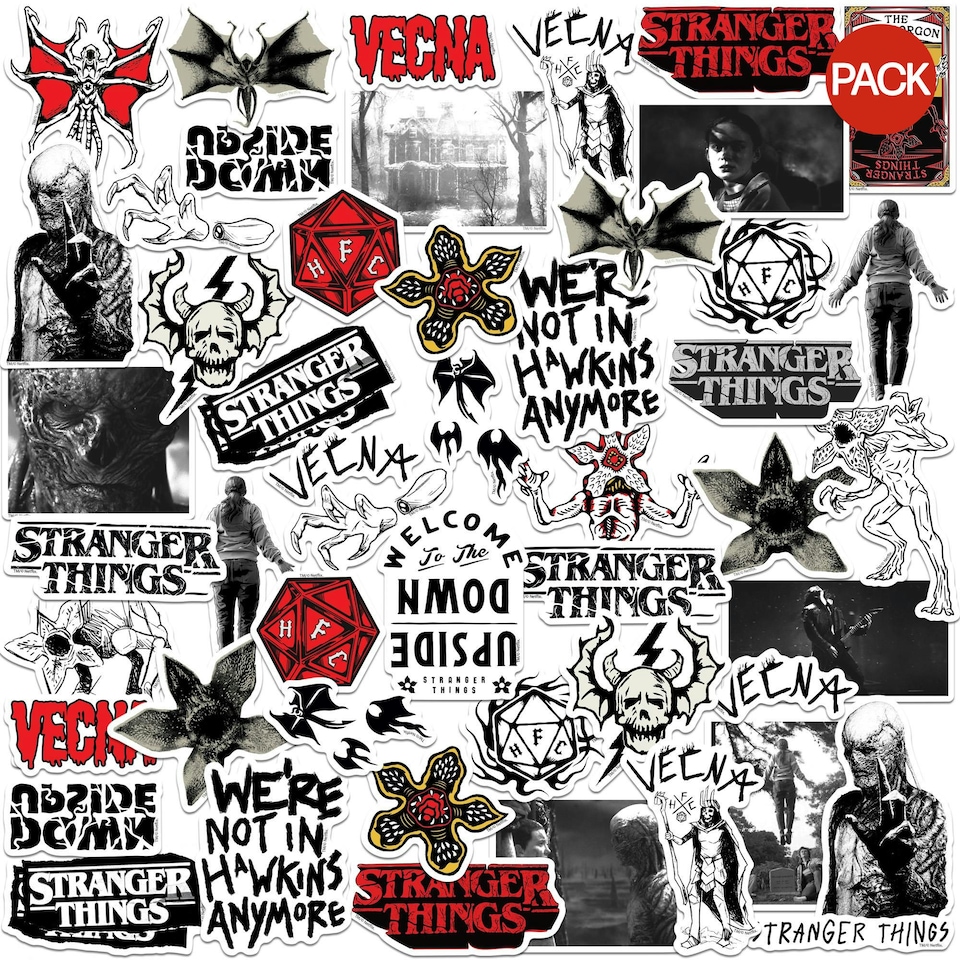 image 1 of Stranger Things Upside Down Stickers (Pack of 50) - Multicoloured - One Size