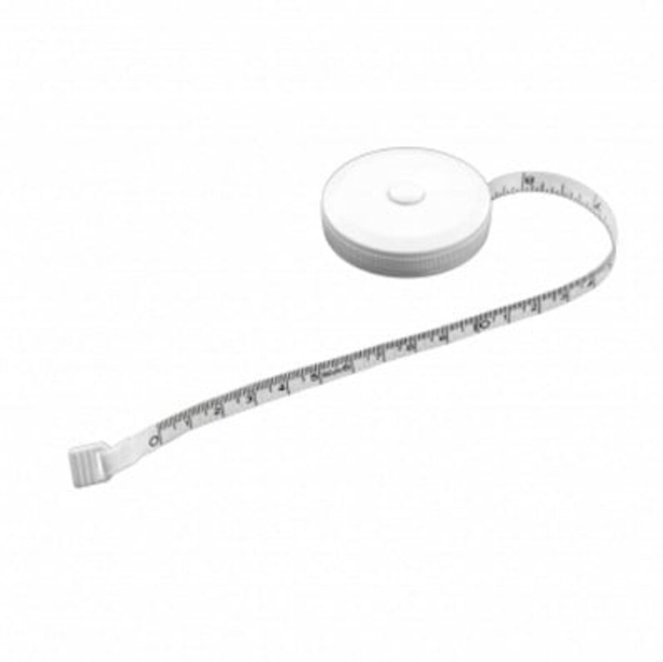 image 1 of White 1.5m 60 Inch Round Fabric Tape Measure with Plastic Case