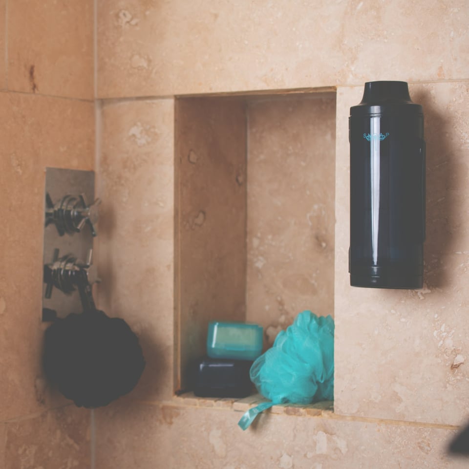 image 1 of SNOAP Dispenser (Anthracite Grey) with wall mount and 2 Soaps