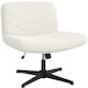 image 1 of Yaheetech Upholstered Swivel Desk Chair with No Arms Ivory White | Ivory