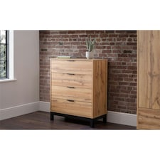 Premier Oak-Effect Drawer Chest - 4 Drawer