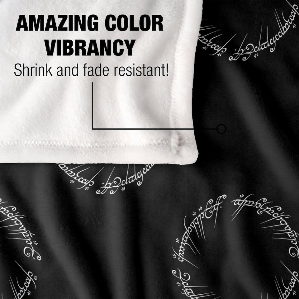 image 1 of Lord Of The Rings One Ring All-Over Print Blanket - Multicoloured - One Size