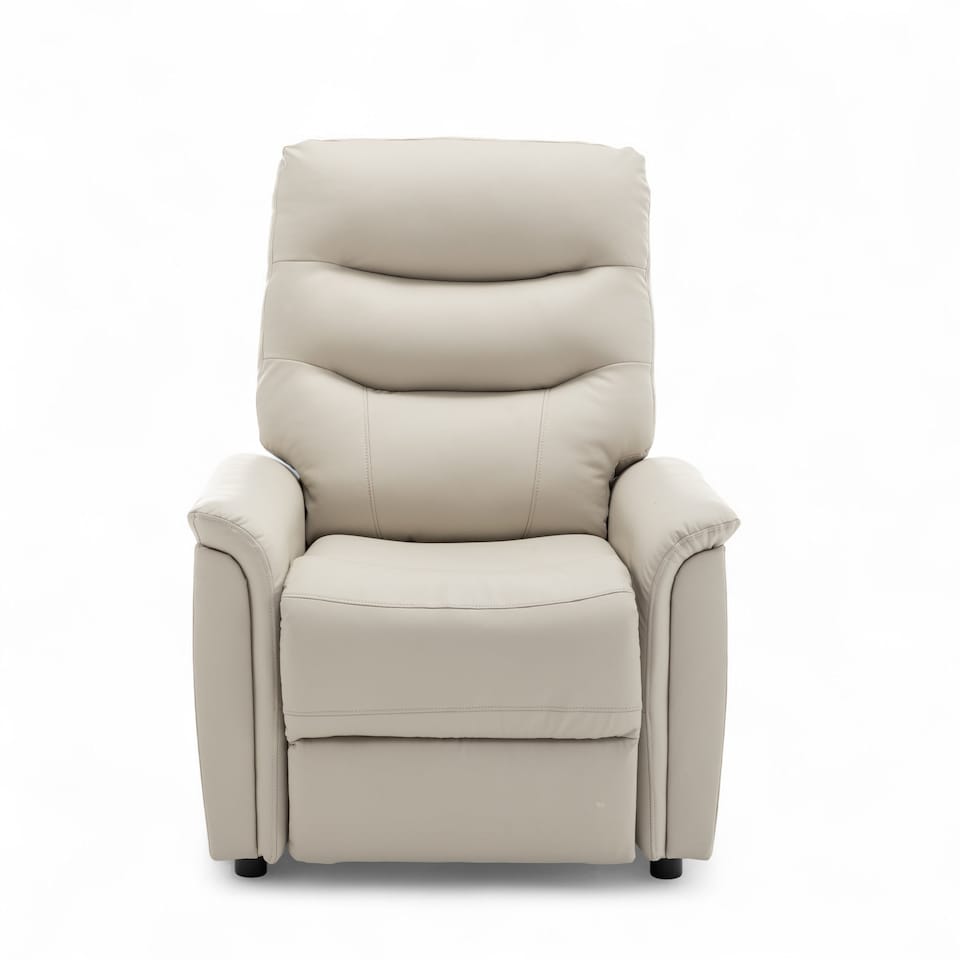 image 1 of Faux Leather Cream Milazzo Recliner Chair