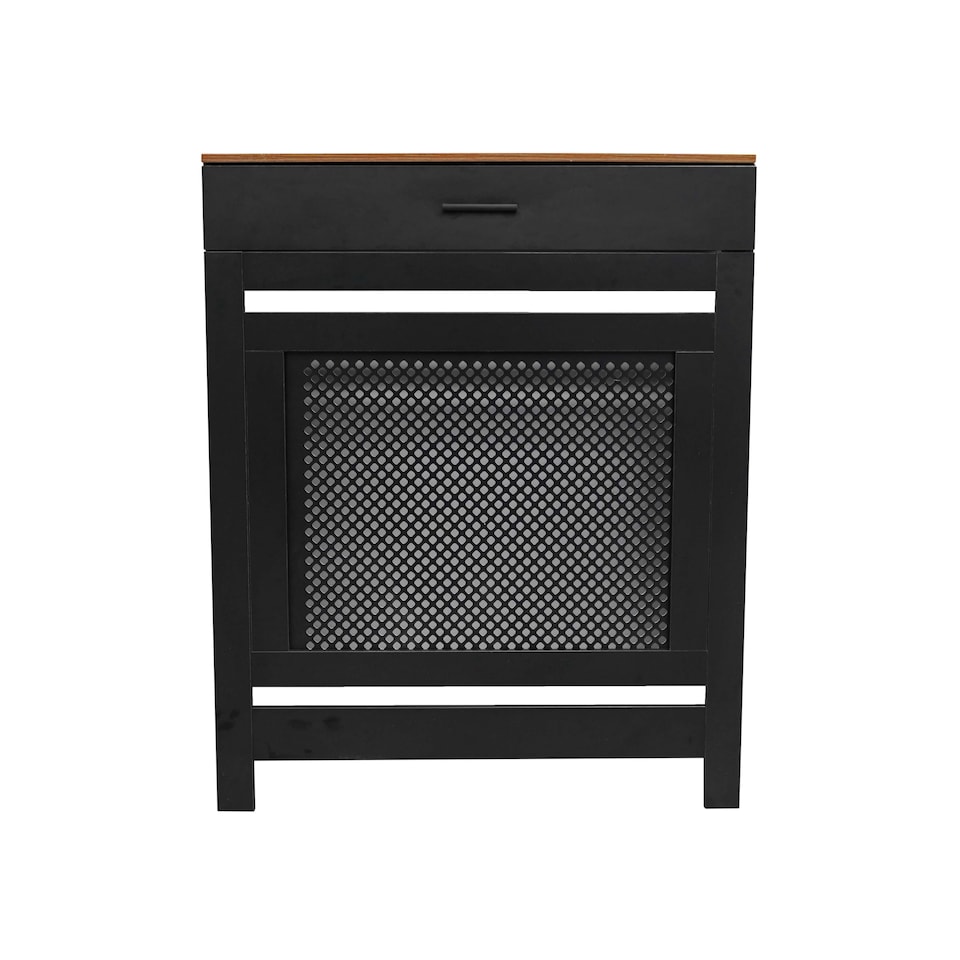 image 1 of Black Radiator Cover With Draw and Contrast Top Small