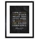 image 1 of Slate Quote George Washington Conscience 9x7" Black Framed Wall Art Print
