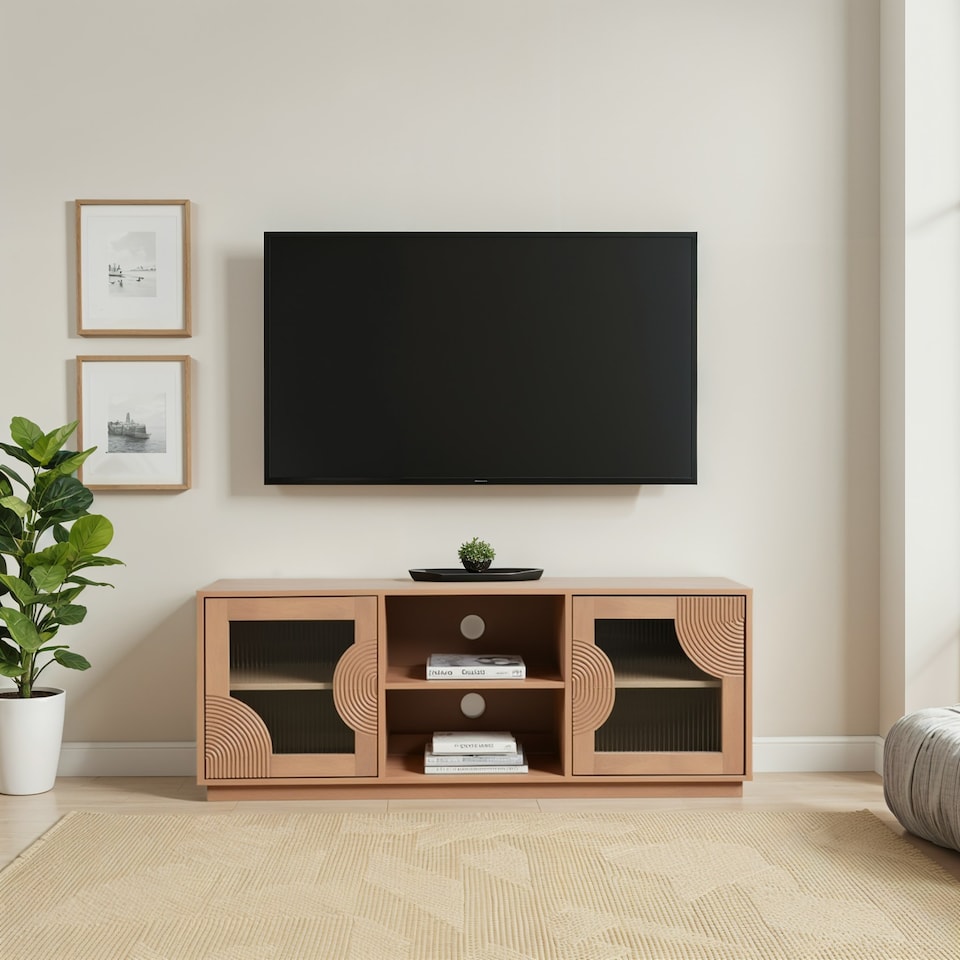 image 1 of Jodhpur Solid Wood Tv Cabinet Brown