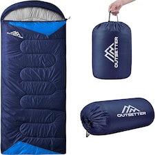 Sleeping Bags Adults 3 Season Backpacking Waterproof Hiking Camping Waterproof Blue