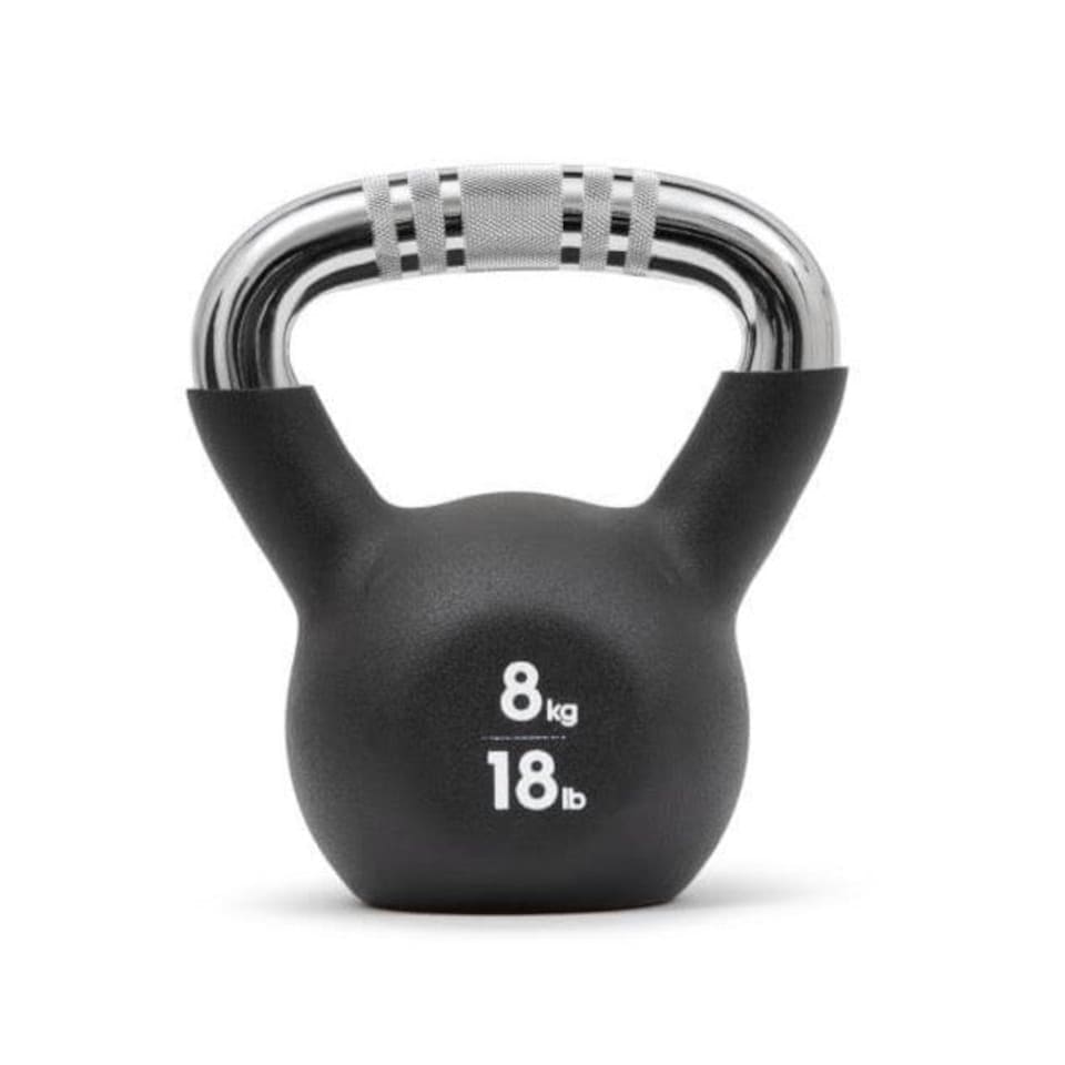 image 1 of Adidas 8kg Neoprene-Coated Cast Iron Kettlebell, Black | Black | Black | Not provided