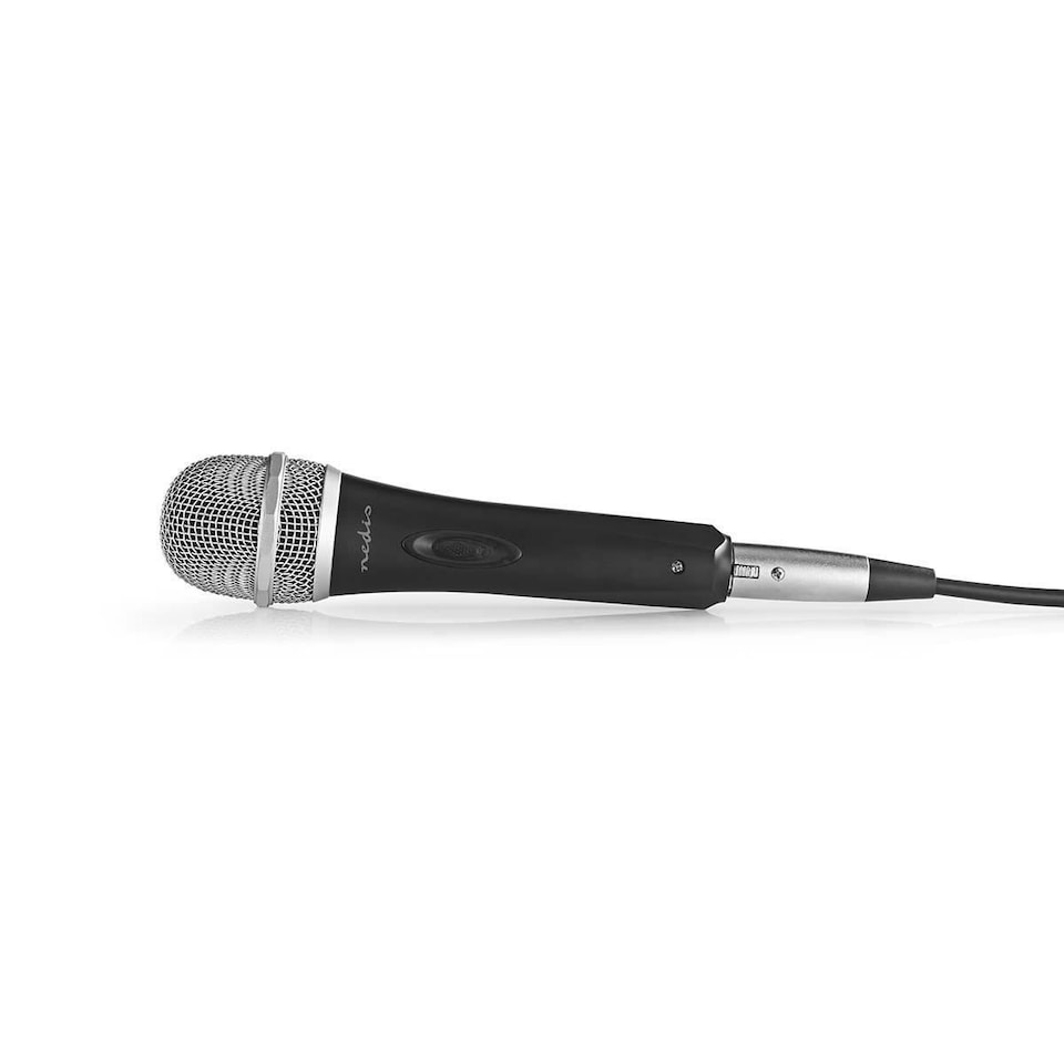 image 1 of Nedis Wired Microphone, Uni-Directional Dynamic Microphone with XLR Connector, Perfect Sound Quality, Durable Metal Body, 5.0m Detachable Cable, On/Off Switch, Travel Case