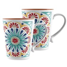 Rio Medallion Melamine Mugs - Set of 2 | Multi