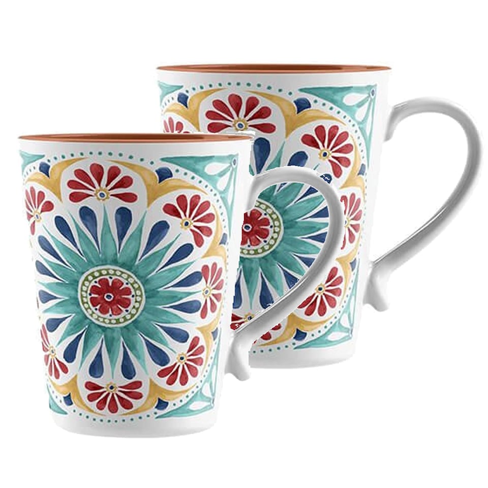 image 1 of Rio Medallion Melamine Mugs - Set of 2 | Multi