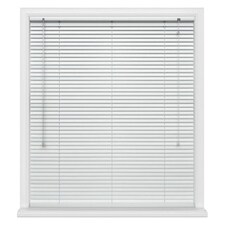 175cm White Aluminium Venetian Blinds 152cm Drop (25mm Slats) White | White