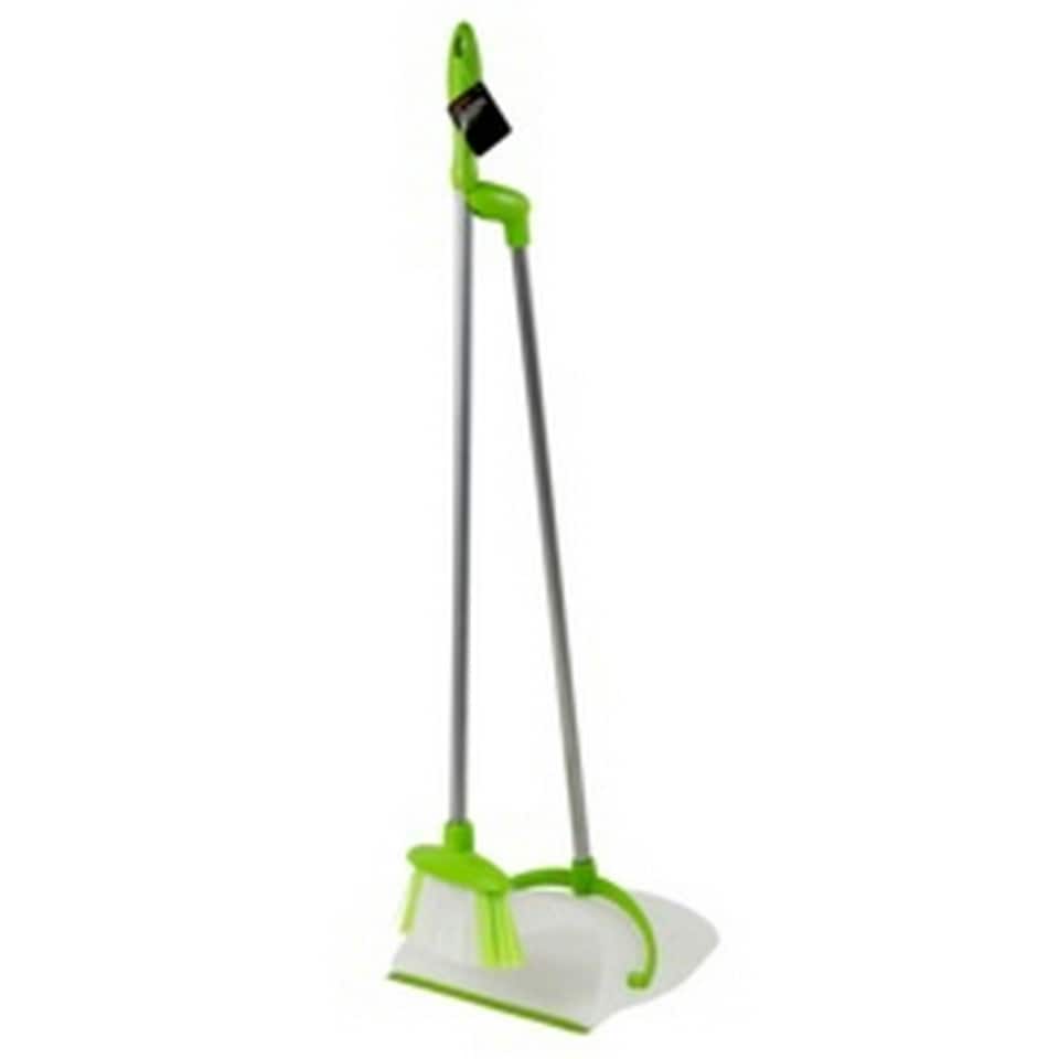 SupaHome Dustpan and Brush - White/Green - One Size