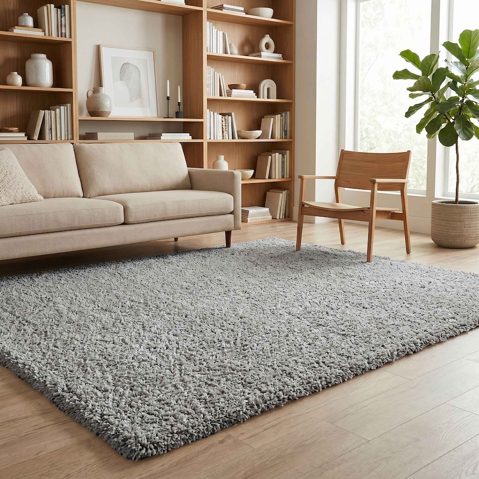 image 1 of Desire Rugs Ainsley Plain Living Room Shaggy Area Rug