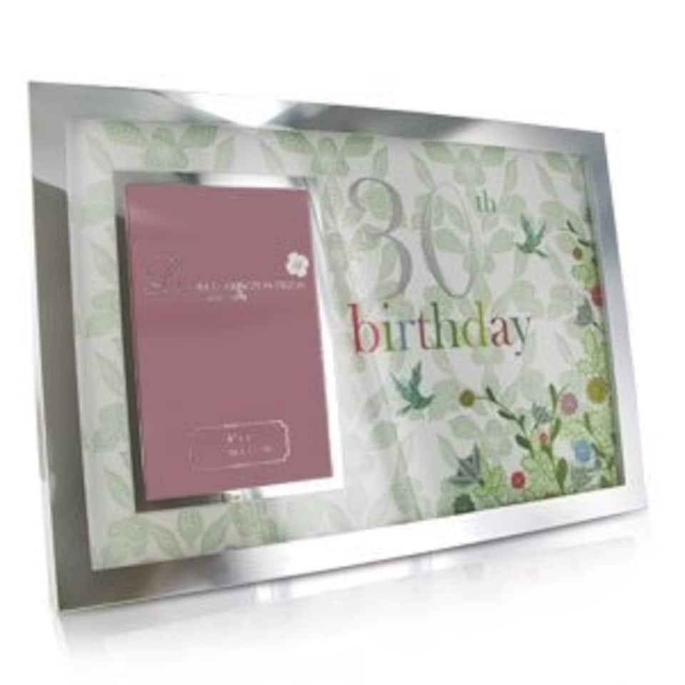 image 1 of Large Silver Plated 4 x 6 30th Birthday