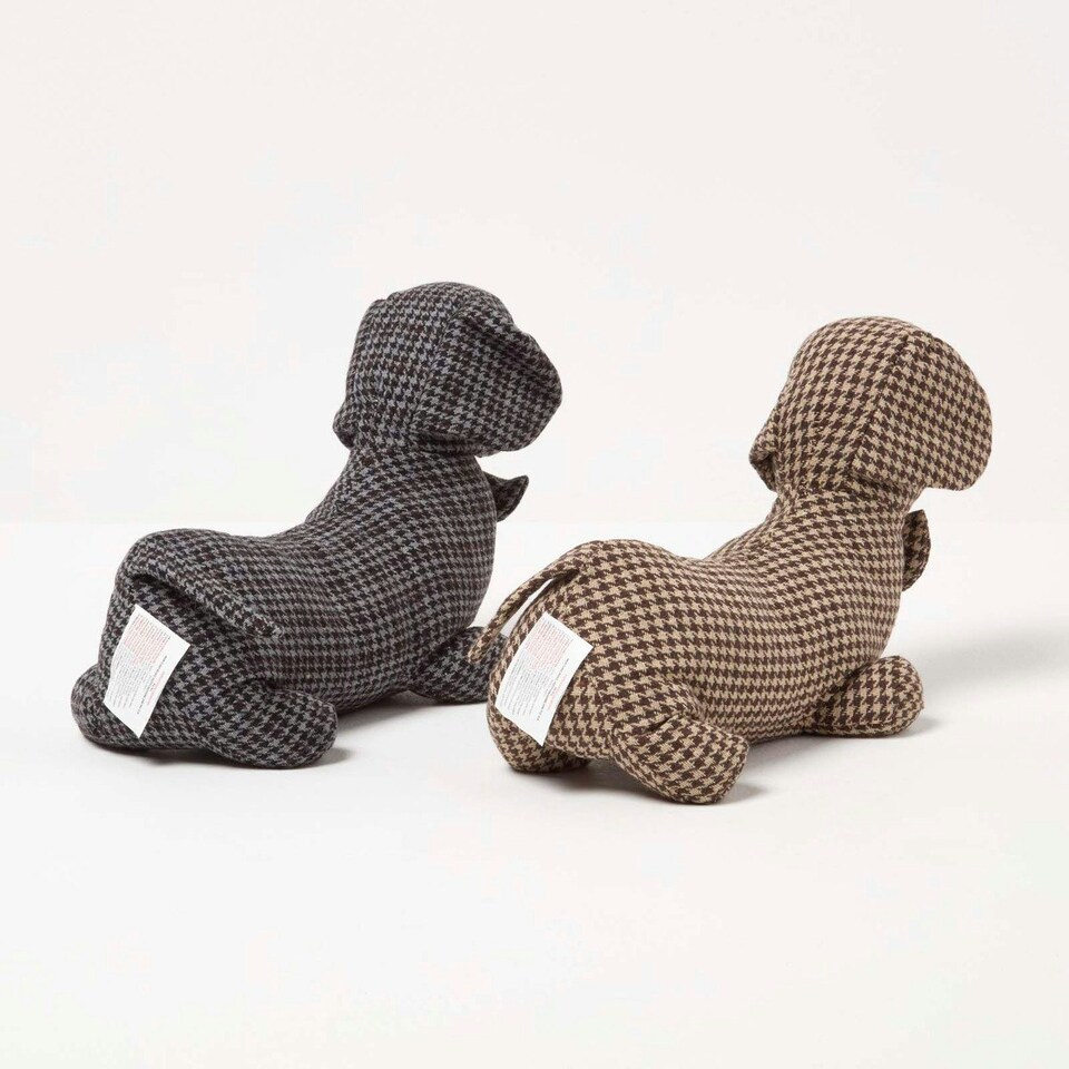 image 1 of Homescapes Fabric Dog Draft Stopper, Set of 2 Dachshund Door Draft Stoppers