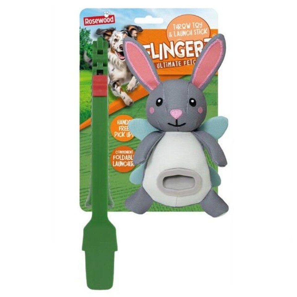 image 1 of Rosewood Flingerz Rabbit Throw Toy
