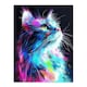 image 3 of Birman Cat Lover Neon Glowing Pink Portrait Black Framed Wall Art Print A4