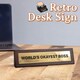 image 3 of Wooden Desk Sign - World's Okayest Boss