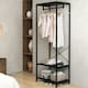 image 7 of HOMCOM Coat Rack, 2-in-1 Clothes Stand with Shoe Storage for Hallway, Black