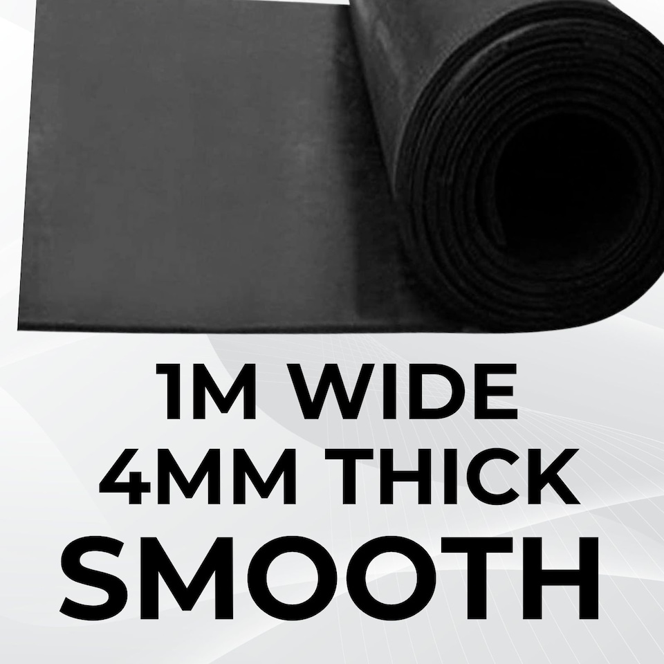 image 1 of Rubber Flooring Matting - 1m x 3m x 4mm - Smooth - Workshop Garage Shed Van Non-Slip