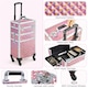 image 4 of Yaheetech 3-in-1 Portable Rolling Cosmetic Organizer