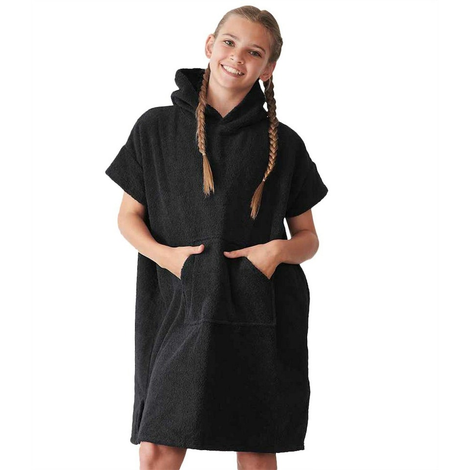 image 1 of Towel City Childrens/Kids Hooded Towel - Black - 3-5 Years Black