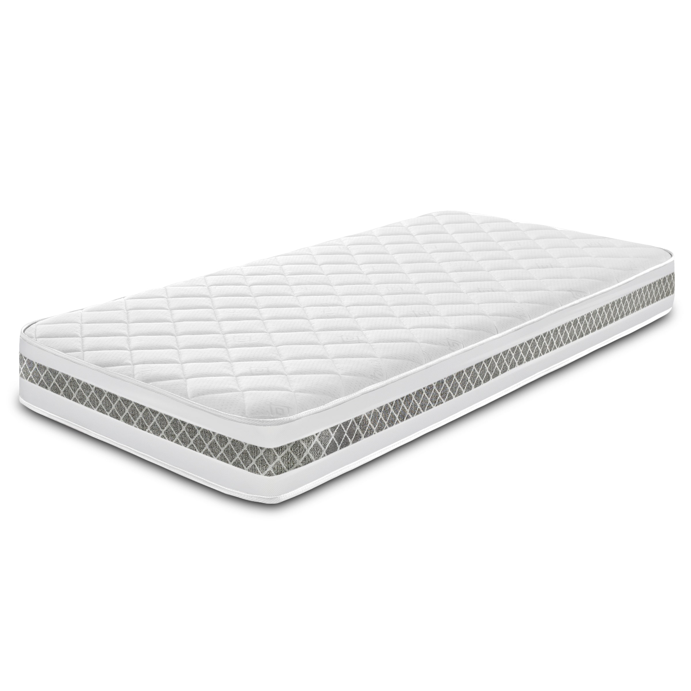 Diamond 3D Memory Foam and Spring Hybrid Mattress Breathable CoolTouch Surface | White | Single