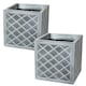 image 2 of 1 x Small Square 32cm Pewter Lazio Garden Flower Plant Box Grey