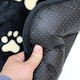 image 4 of Actiaspet - Small Faux Fur Dog/Puppy Pawprint Cage Bed (24")
