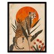 image 1 of Cheetah atop a Rock Boho Sunset Sun Jungle Black Framed Wall Art Print A4