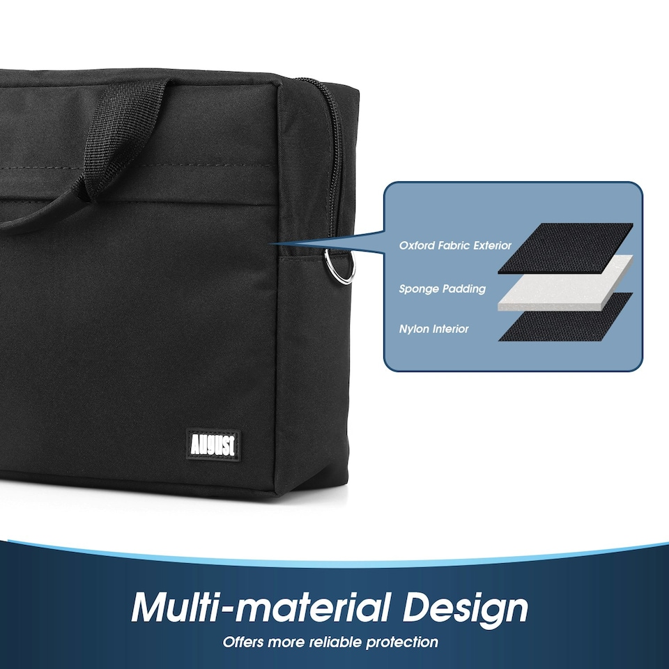 image 1 of Laptop / TV Bag with Luggage Strap - August BAG383 Black