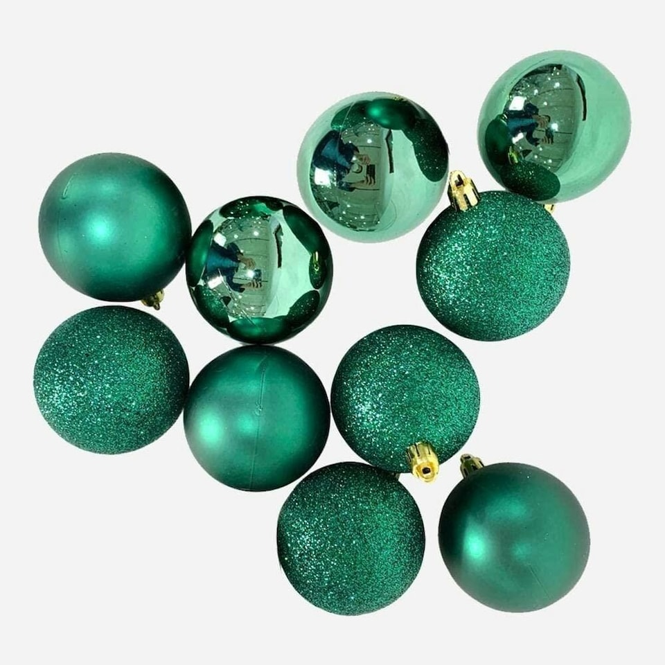 image 1 of 60mm/18Pcs Christmas Baubles Shatterproof Emerald Green,Tree Decorations