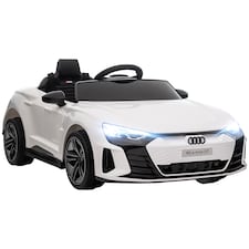 HOMCOM Audi RS e-tron GT Licensed Electric Car for Kids, 12V Battery Powered Electric Ride-on Toy with Remote Control Music, Suspension Wheels, Soft Start, for 3-5 years, White