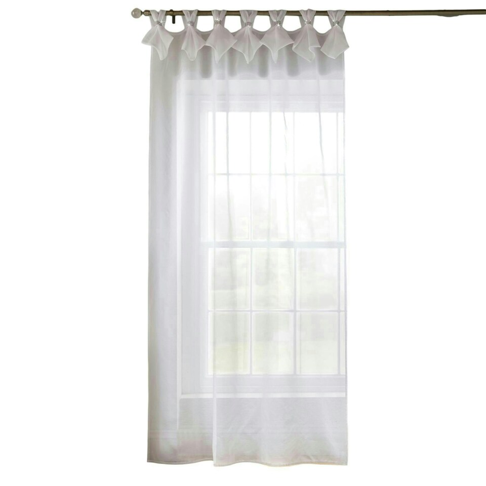 image 1 of Tiara Dolly Voile Tab Top Curtain Panel - White - 145cm x 274cm