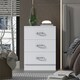 image 2 of FWStyle Tunis 3 Drawer Bedside Chest Matt White