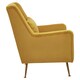 image 3 of Interiors by Premier Yellow Velvet Armchair for Lounge, Angular Gold Leg Chair with Velvet Upholstery for Living Room, Home