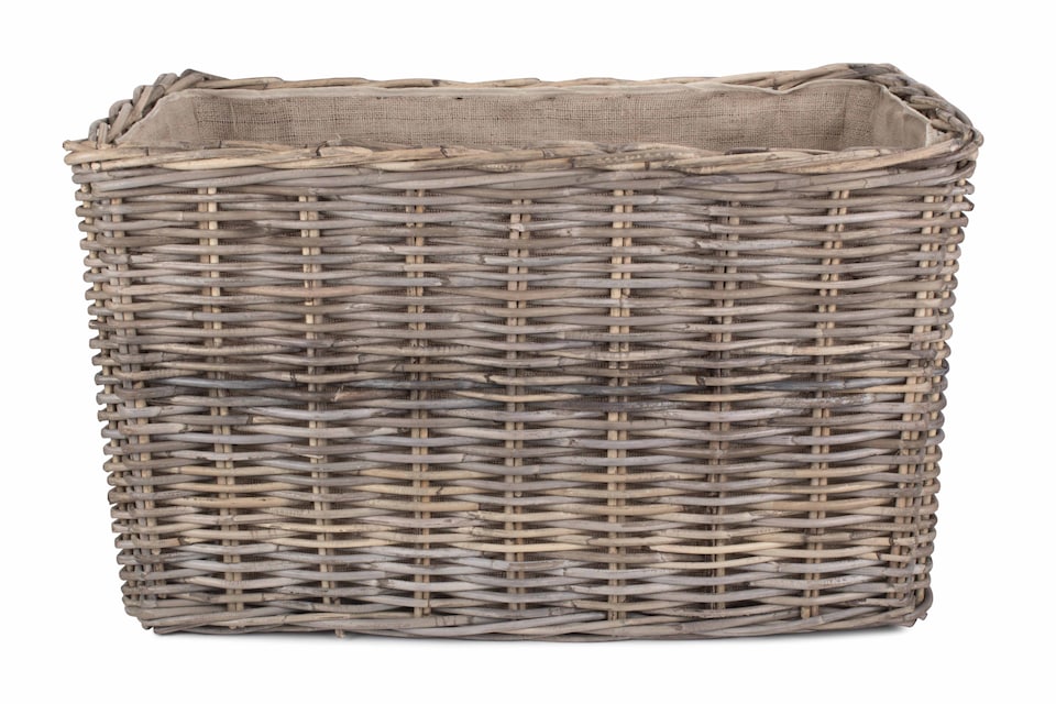 image 1 of Large Under Bench Rattan Basket | Grey | Grey | L