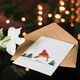 image 4 of Greeting Card Robin Bird Wearing Winter Hat Snowy Landscape Blank For Him Or Her Art Xmas Christmas Card