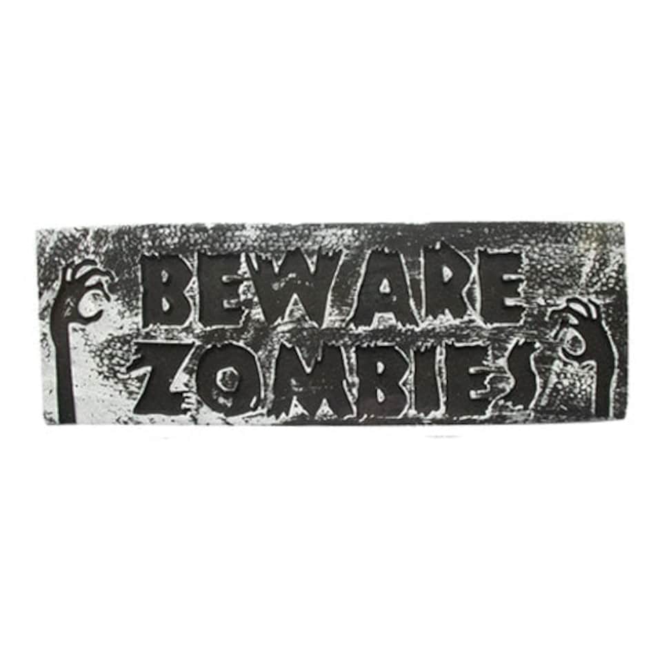 Beware Zombies Halloween Wall Plaque Hanging Decoration 48cm