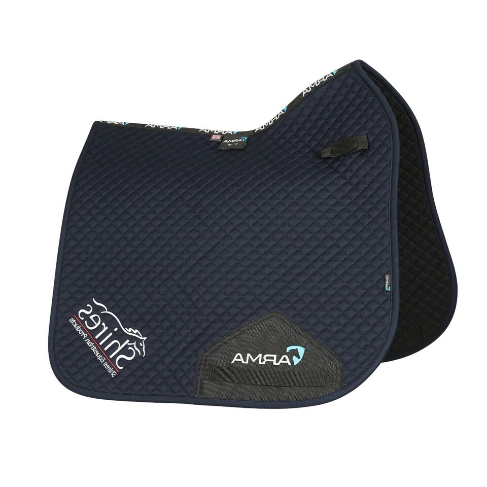 image 1 of Shires ARMA Logo Horse Dressage Saddlepad - Navy - 17cm - 18cm