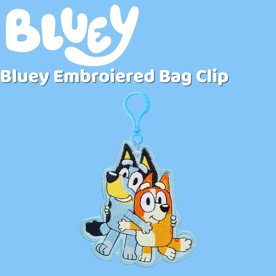 image 1 of PMS Bluey Embroidered Plush Bag Clip, 10cm - Children's Accessory