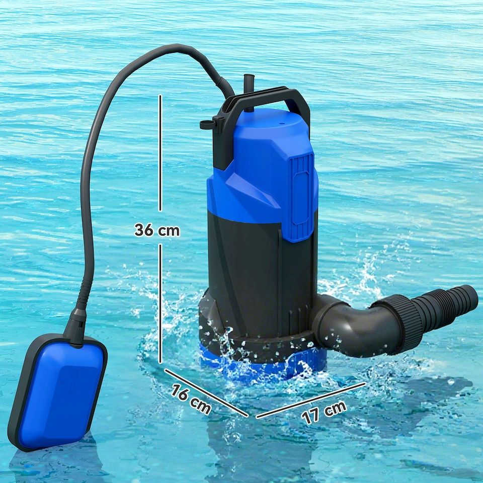 image 1 of Outsunny 750W Water Pump with Float Switch, 20000L/H Electric Sump Pump | Blue
