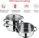 image 6 of Stainless Steel 3-Tier 18cm Casserole & Steamer Set