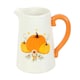 image 1 of Something Different Autumn Ceramic Pumpkin Flower Jug - White/Orange - One Size