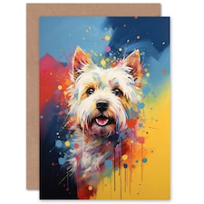 Cite West Highland Terrier Dog Lover Colourful Greeting Card